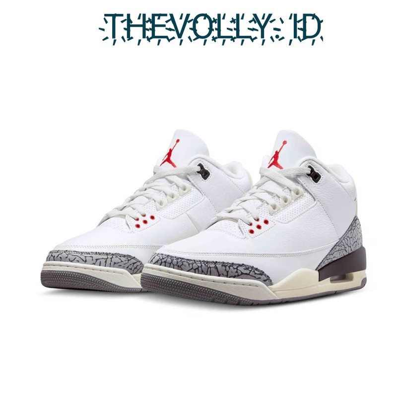 Sepatu Nike Air Jordan Retro 3 White Cement Re-Imagined BNIB Original / Sneakers Pria