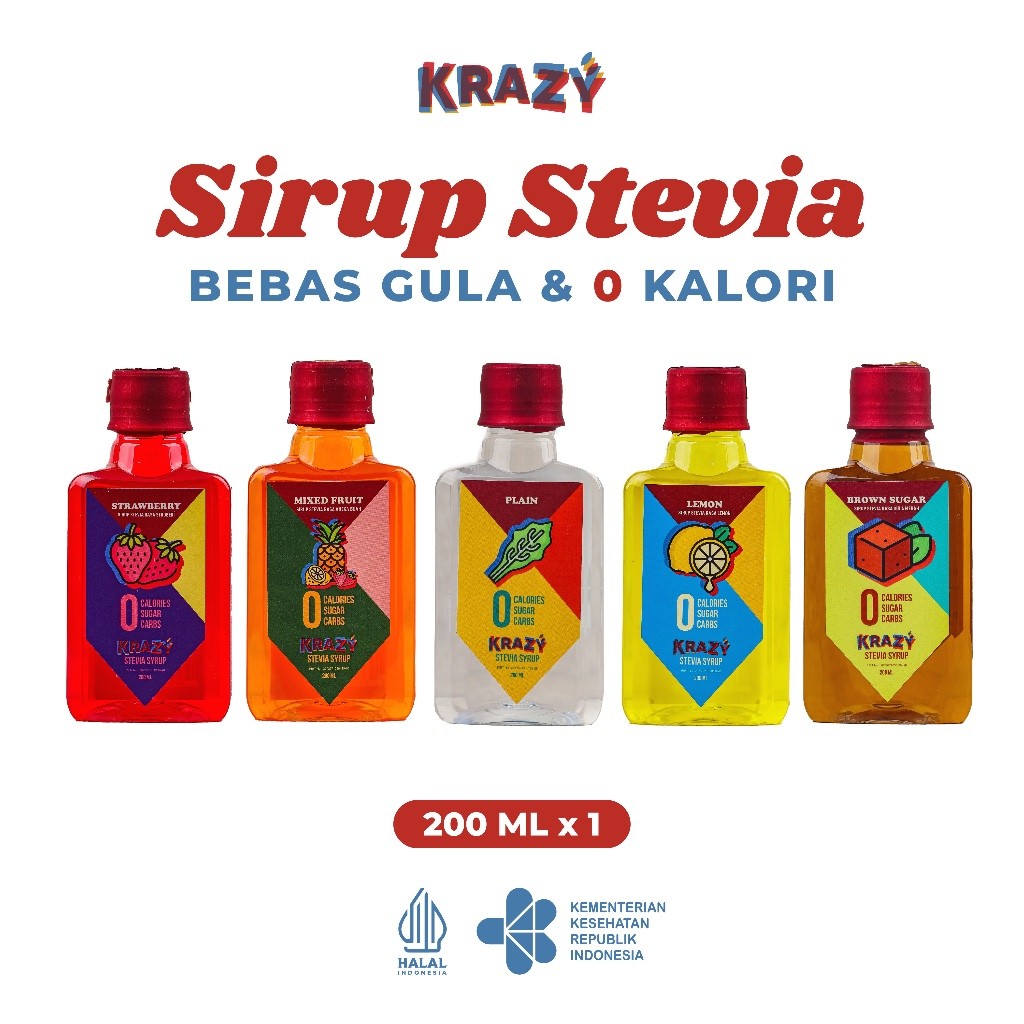 

KRAZY Stevia Pemanis Alami Sirup Diet Bebas Gula Sugar Free 200 ml
