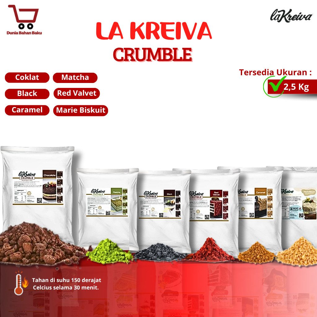 

La Kreiva Cookie Crumble Crumb Topping kemasan 2,5 KG (Kemasan ASLI)