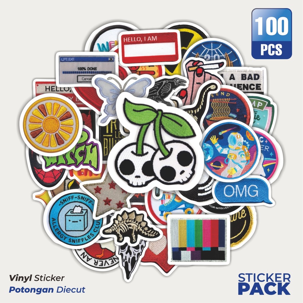 

Super Hemat! 100 PCS Stiker Patch V15 Waterproof Aesthetic- Untuk Laptop, Motor, dan Helm - Paper Stationery Pack