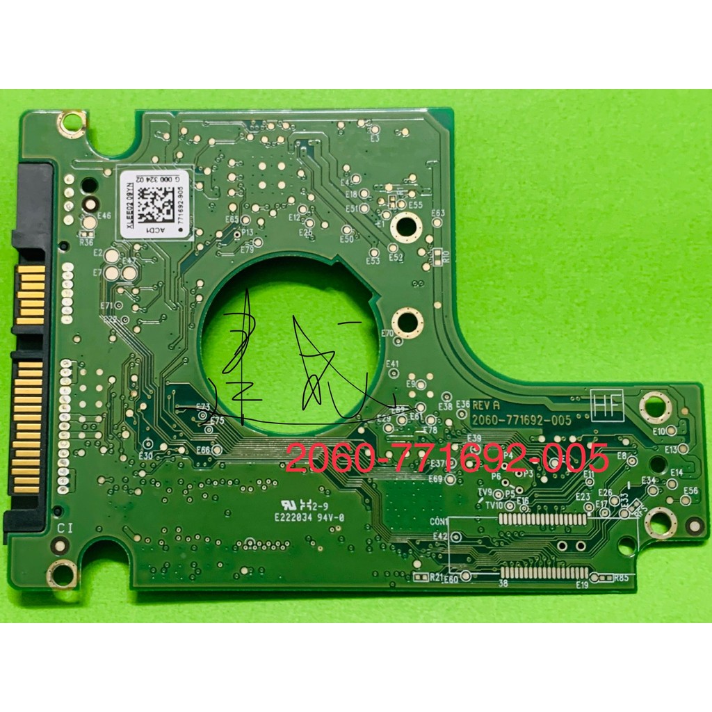 WD1600BEKT WD3200BPVT WD5000BPVT WD7500BPVT WD10TPVT / HDD PCB : 2060-771692-005 REV A , 2060 771692