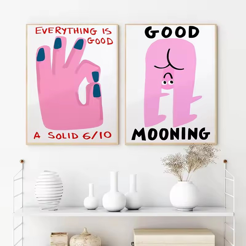 

Humorous Slogan Nice Bum Cartoon Prints Family Canvas Painting Funny Toilet Bathroom Posters Alien Wall Pictures Home Room Decor