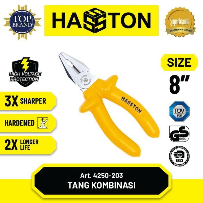 Tang Kombinasi Listrik Berlapis Karet HASSTON PROHEX – 6" & 8"


