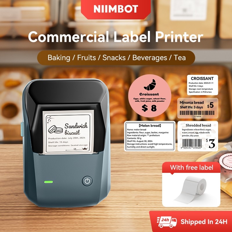 

NIIMBOT B1 Printer Label , Printer Label Makanan, Pembuat Label Mini, Printer Barcode,Ritel, Kode QR