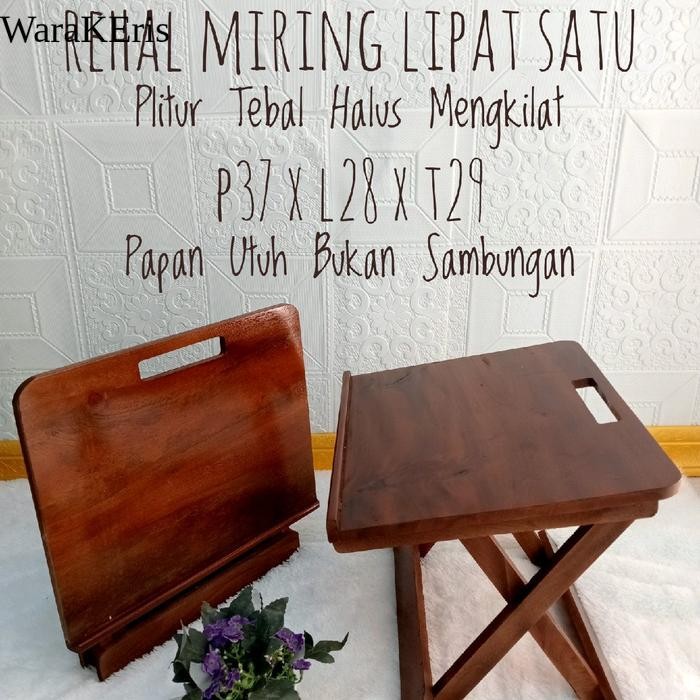 REHAL / MEJA KAYU MIRING LIPAT SATU - Plitur WR6 laris