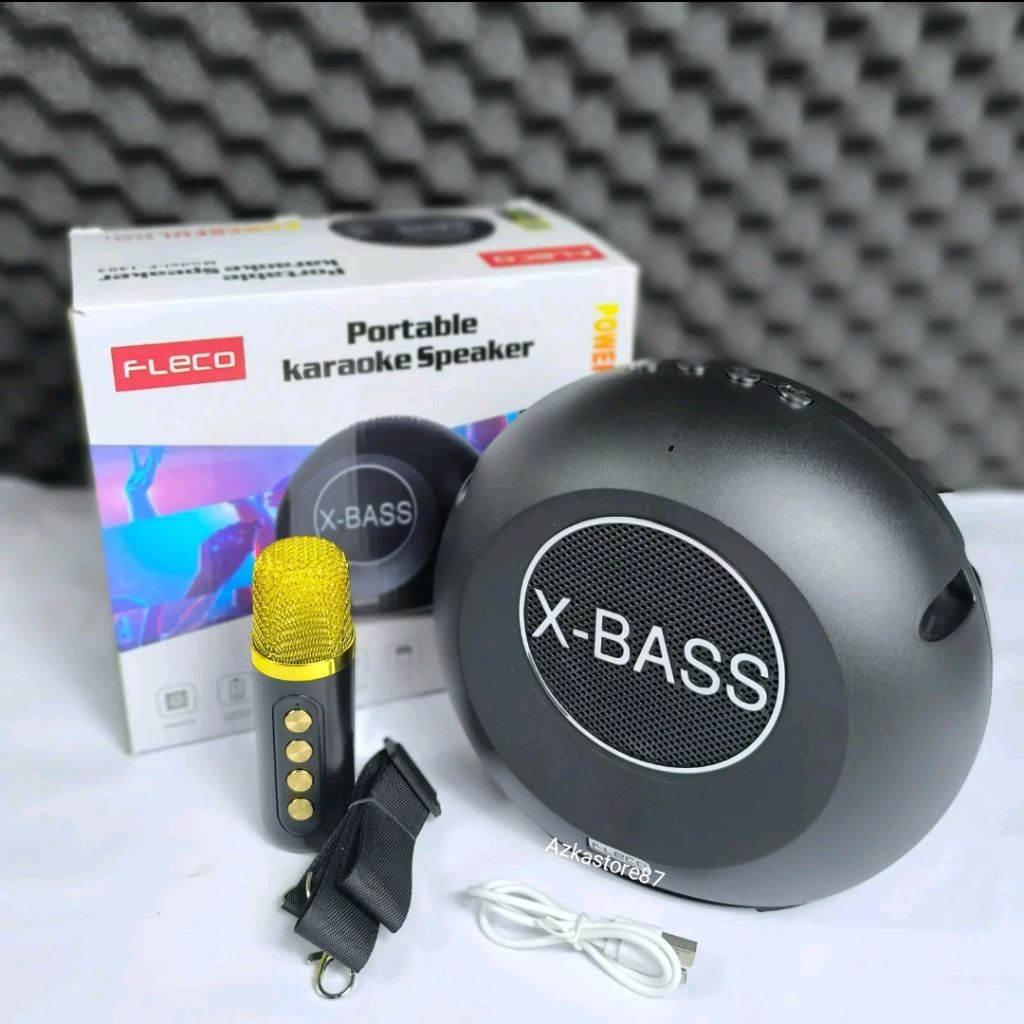 SMART SPEAKER Speaker fleco 1403 x-bass speaker karaoke dengan mic speaker portable super bass