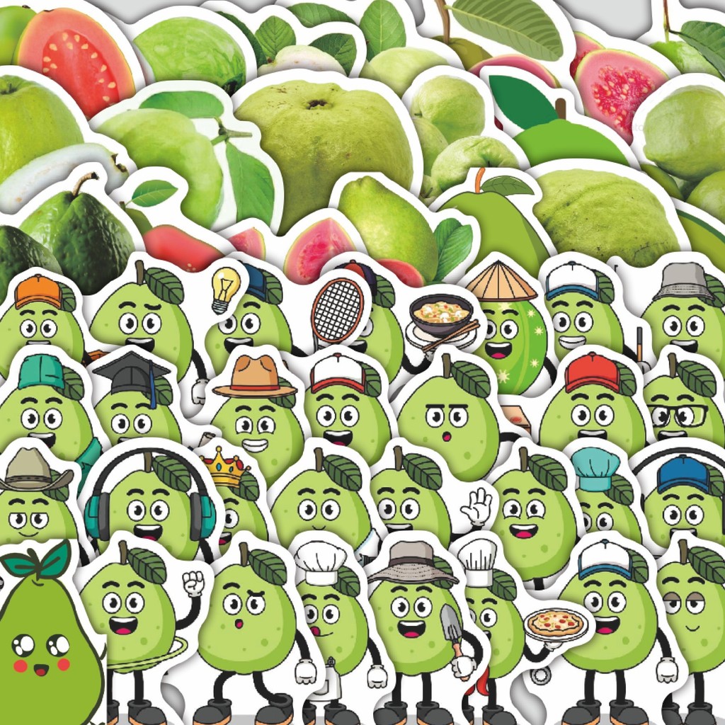 

Stiker Cutting Pack Stiker Buah Guava Isi 100Pcs Series Aesthetic Lucu Keren Untuk Koper Bahan Vynil