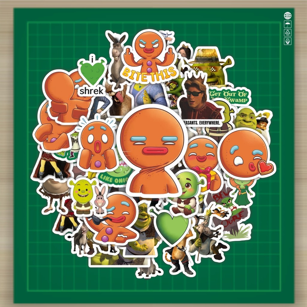 

HOT 50 PCS STIKER Stiker Dreamworks Series Shrek Character Mix 2 Stiker Fashion Cars Decal Dingin Kartu Album Custom Vinyl Anti Air- Sticker Aesthetic Buku Journal Koper Casing HP Tablet Laptop Helm Motor Botol Minum