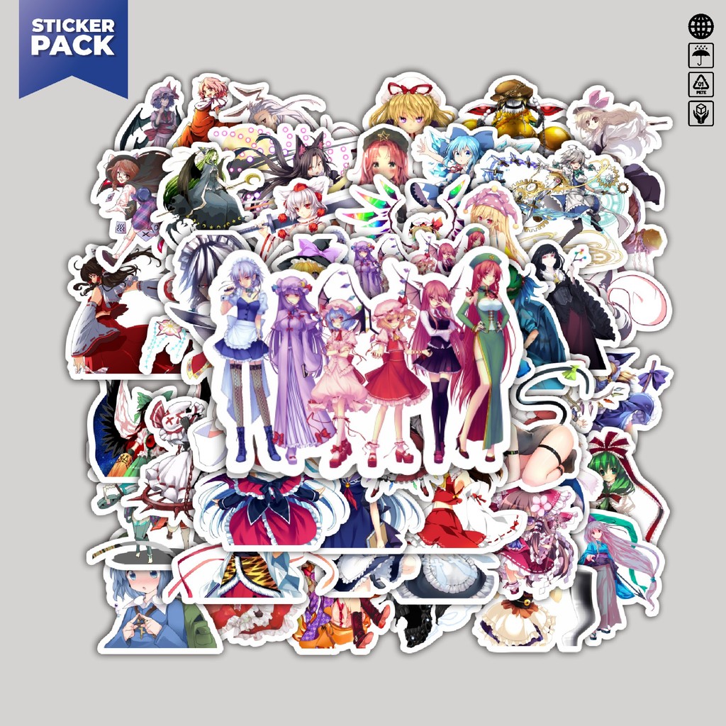 

[100PCS]Stiker Pack Stiker Game Series Touhou Project Karakter Mix 6 Aesthetic Vinyl Anti Air Dekorasi Sticker Laptop Buku Journal Koper Helm Casing HP Gitar Helm Skateboard