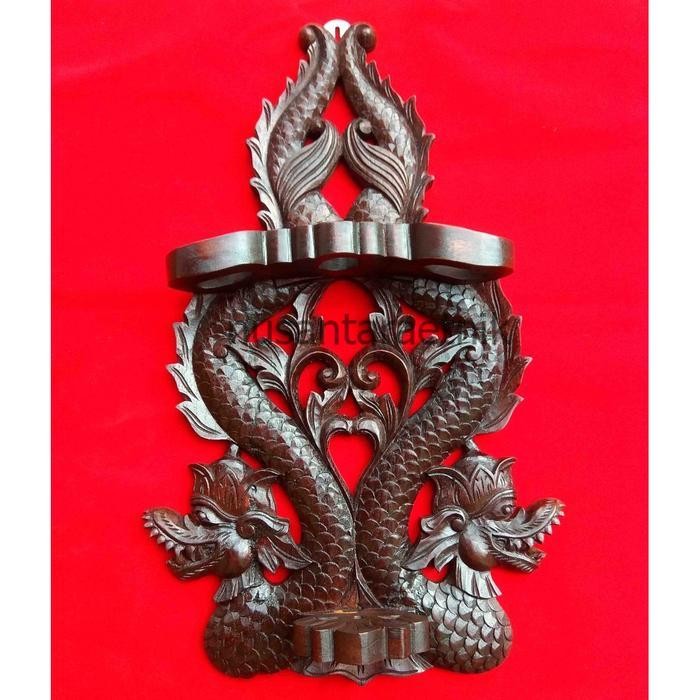 Blawong Jagrak Tempat Pusaka Tempel Dinding Ukir Ukiran Naga Alusan