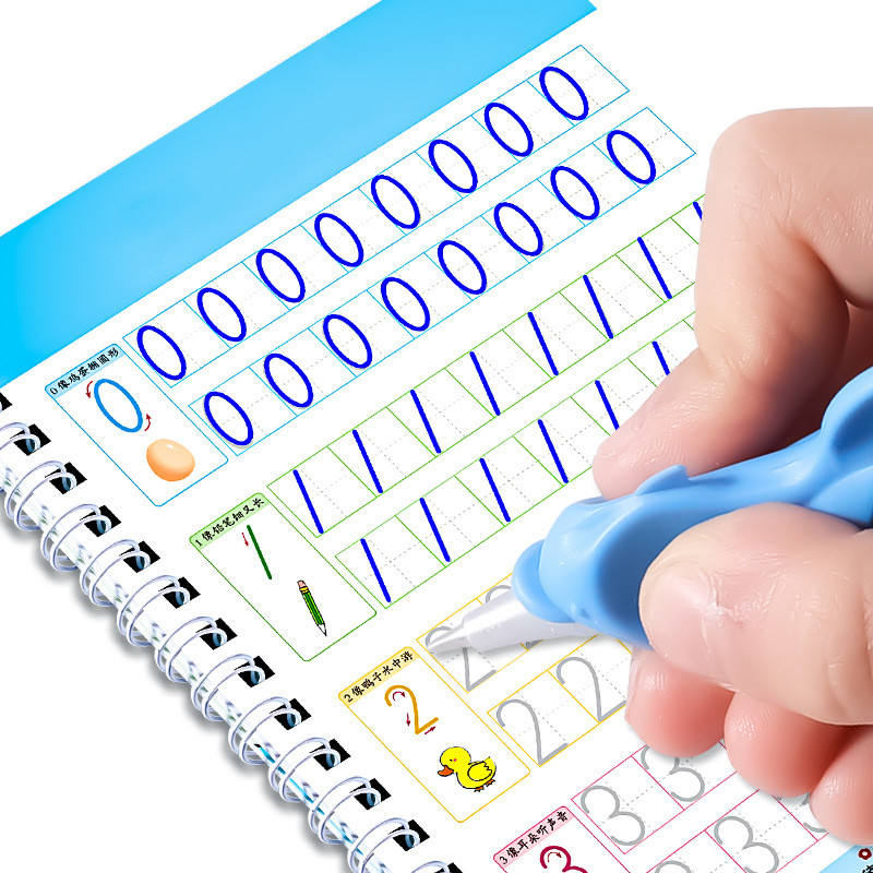 

Reusable Learning English Letter 3D Calligraphy Book Drawing Copybook Numbers Montessori Education for Kids Practice Toy Gifts