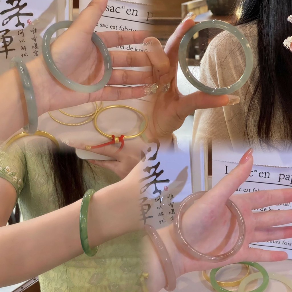 Gelang itu dari gelang jingle tebal gaya Han dinasti non-logam yang sama, grosir gelang giok imitasi