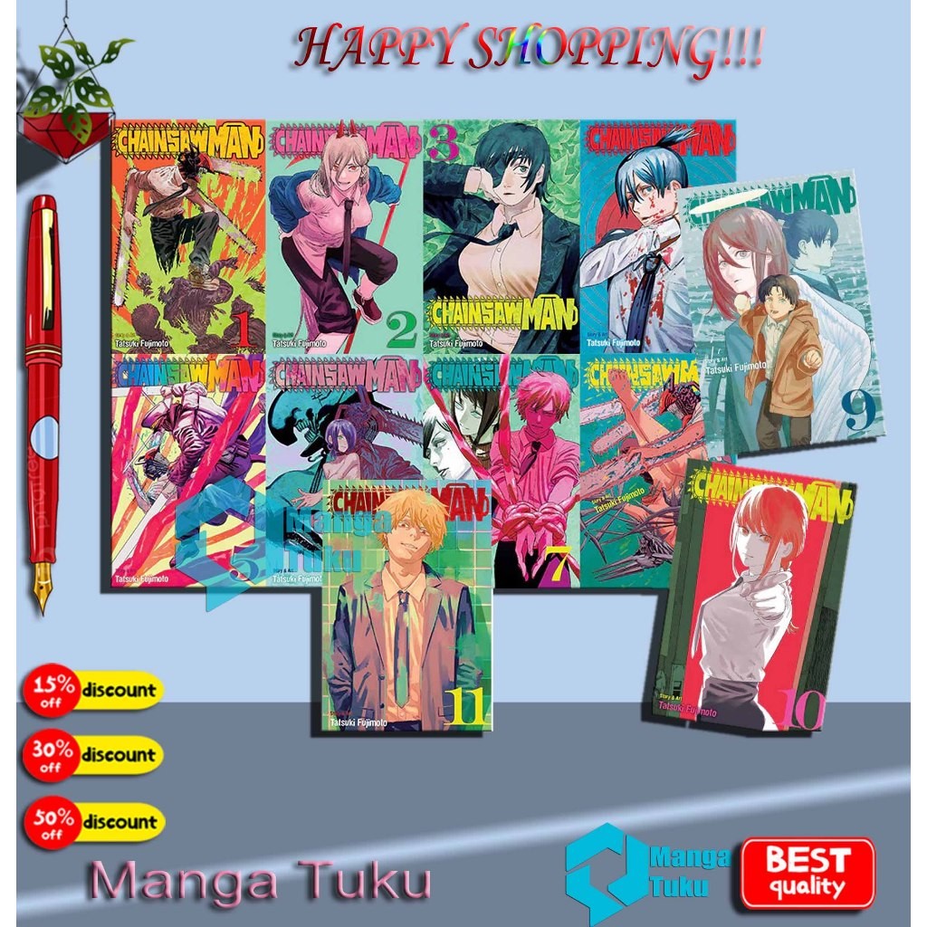Komik Manga Chainsaw Man 1-16(English) - Manga Tuku