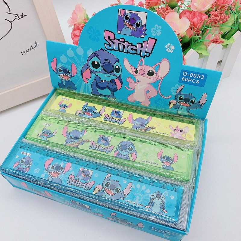 

36/60pcs Disney Lilo and Stitch 15cm Colorful Ruler Anime Cute Student Drawing Plastic Ruler Stationery Gift