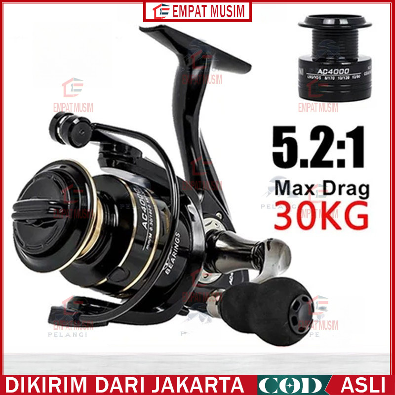 Reel Pancing Deukio Reel Spinning Saltwater AC2000-7000 Fishing Reel 12kg Max Drag 5.2:1 Speed Ac Me