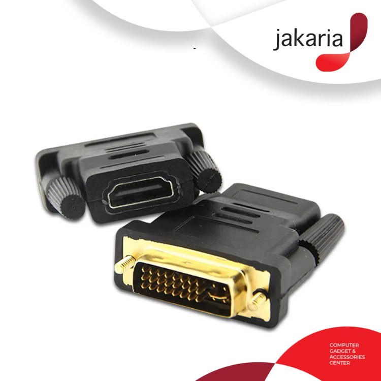 ILLUPRO Adapter Converter DVI-I (24+5) to HDMI Bi-directional Konektor DVI 24+5 to HDMI