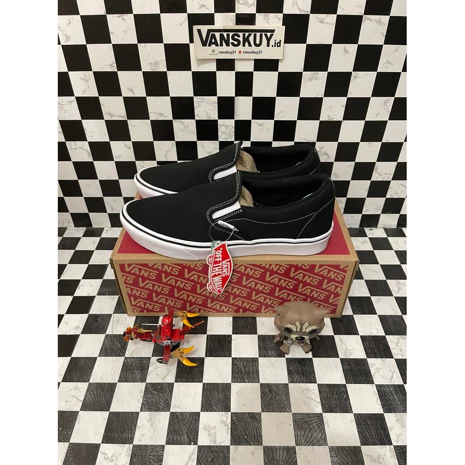 Vans slip on comfycush black white (Resmi PT NAVYA)