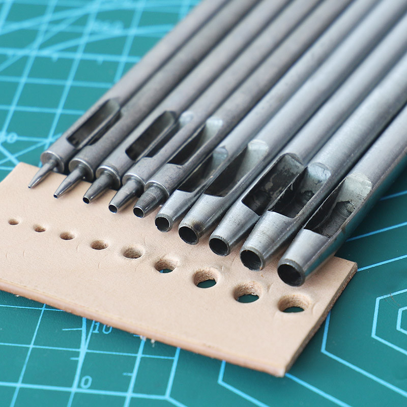 

1SET Diy Round Hole Cut Grooving Tool, Manual Punching Tool Set, Belt & Shoulder Strap Circle Puncher, Leather Craftwork Kit Set