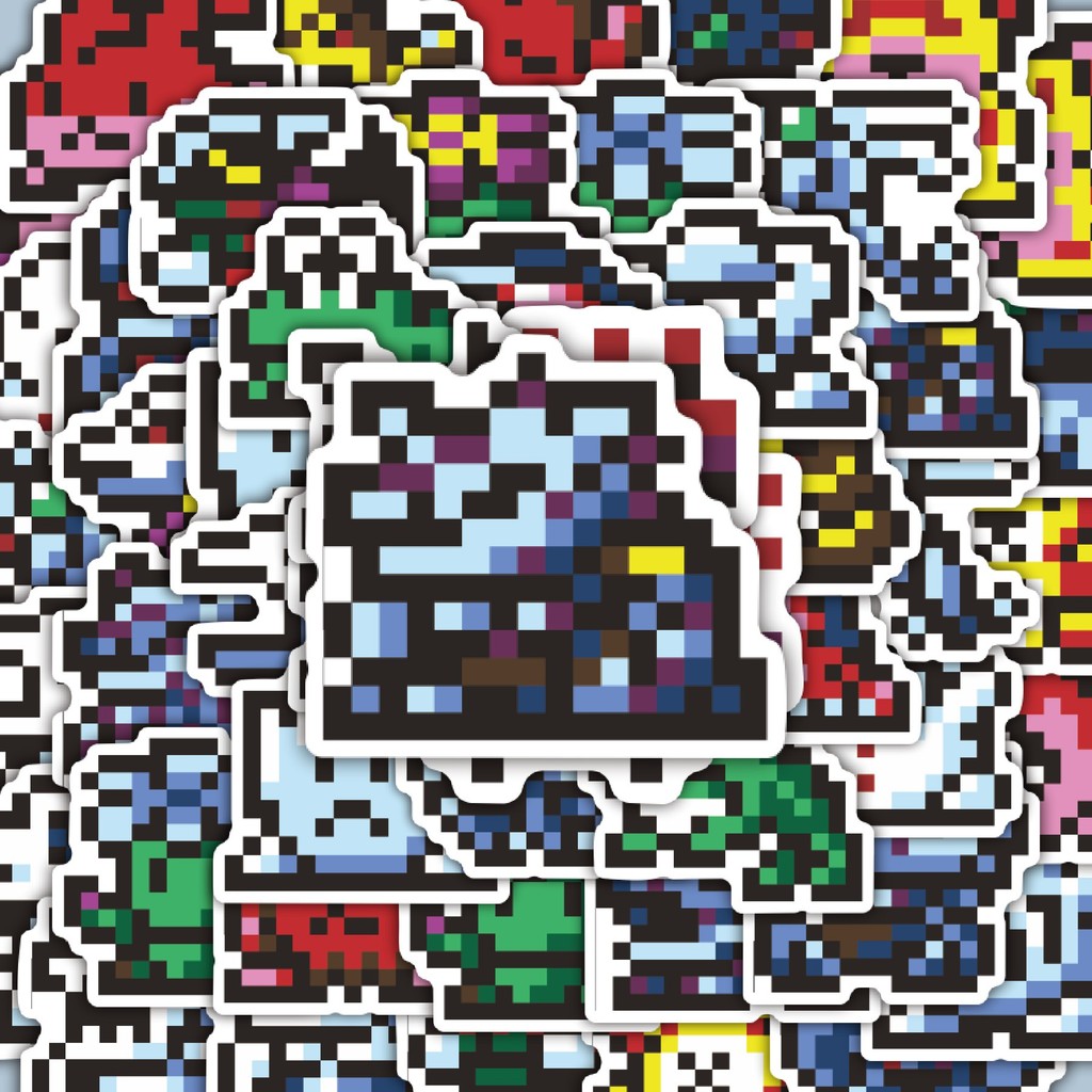 

100PCS Lucu Stiker Pixel Digimon V25 Stiker Aesthetic Stiker Anti Air Stikers Berperekat Waterproof sticker decal buat Motor Helm Buku Journal Koper Casing HP Laptop Botol Minum Hadiah anak