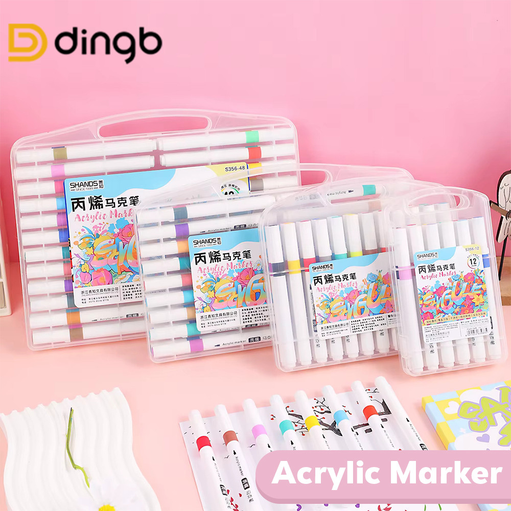 

DINGB Shands Acrylic Marker Spidol Akrilik S356 - Warna Cerah 12,24 Warna