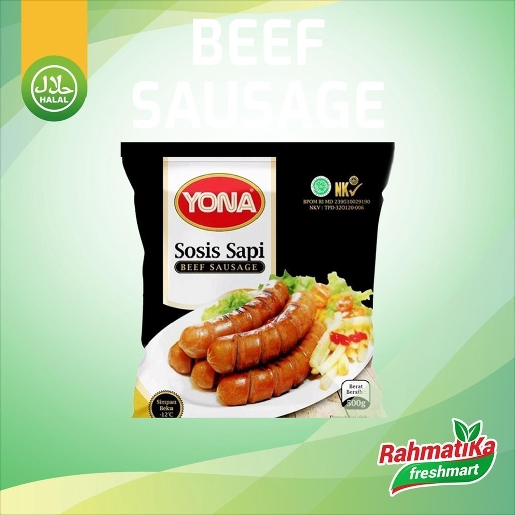 

Yona Sosis Sapi / Beef Sausage 500gr Isi 6 Pcs (Frozen)