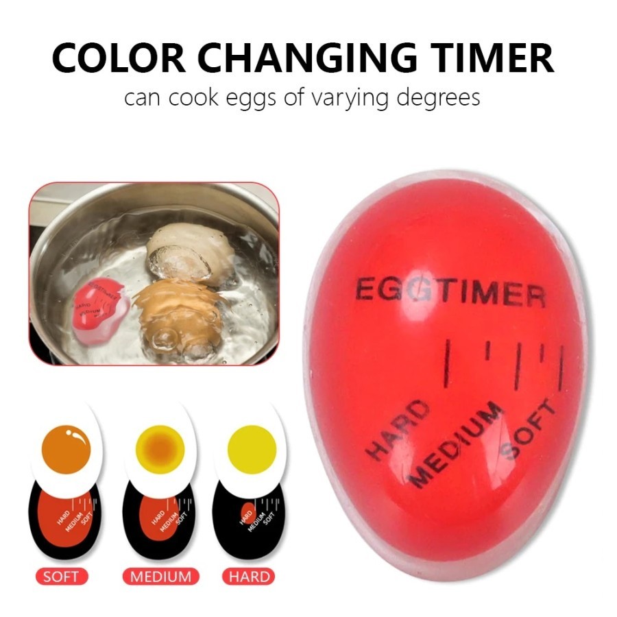 Egg Timer Dapur Alat Perebus Telur Praktis – Penentu Kematangan Telur Rebus (Matang, Medium, Setenga