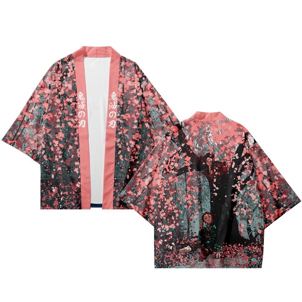Kimono Ace / Anime Demon Slayer Kimono Zenitsu Tanjirou Cosplay Haori Casual Graphic Outerwear