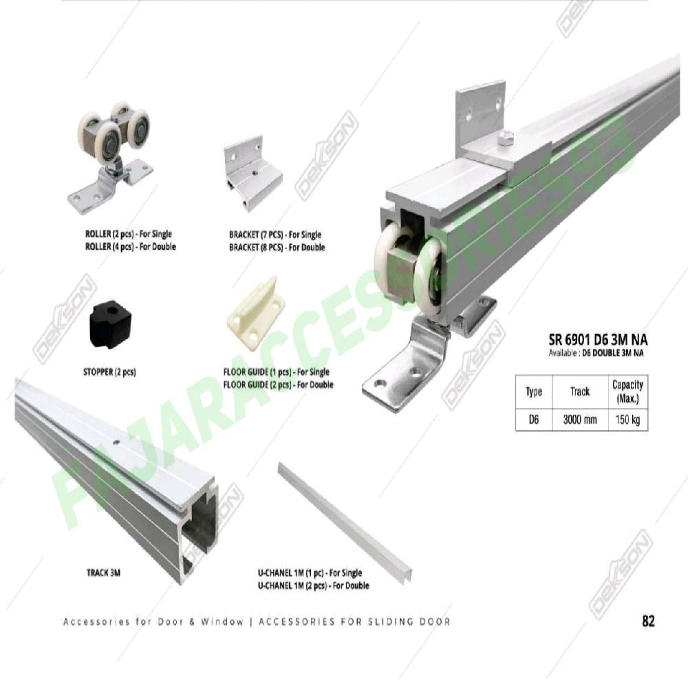 Rel Pintu Sliding Geser Dekkson D6 (Single/Double)/Surabaya