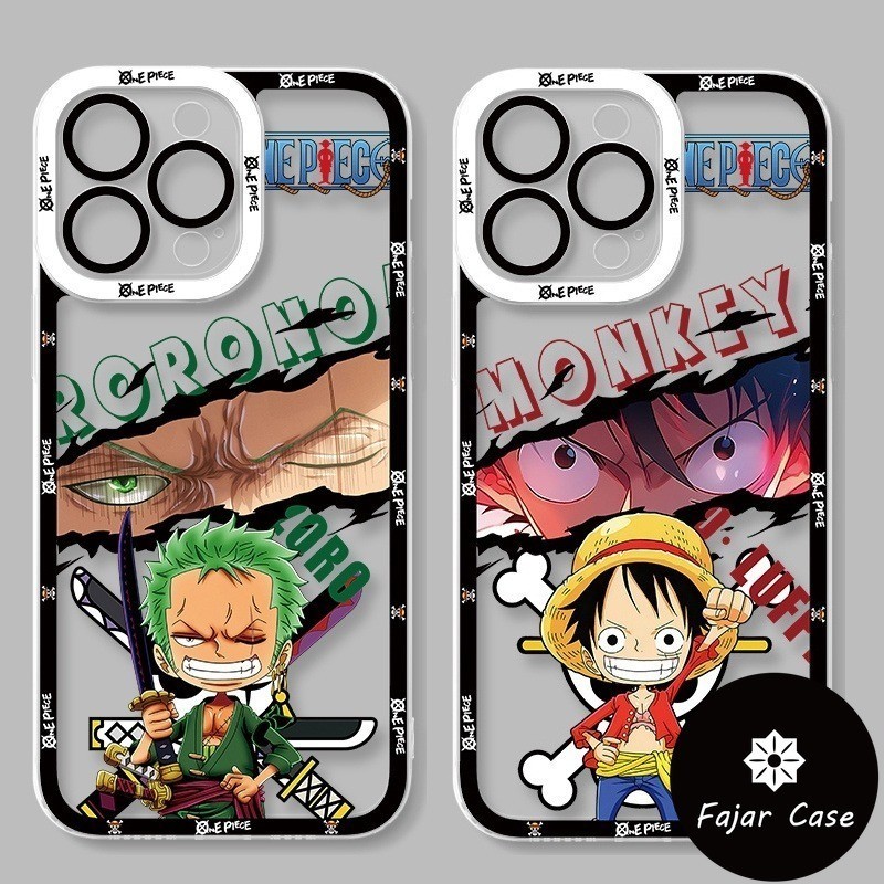 Soft case grafis Luffy dan Zoro cocok untuk OPPO A3S C1 A31 2020 A17 A78 5G A8 A15 A15S RENO 5 Reno 