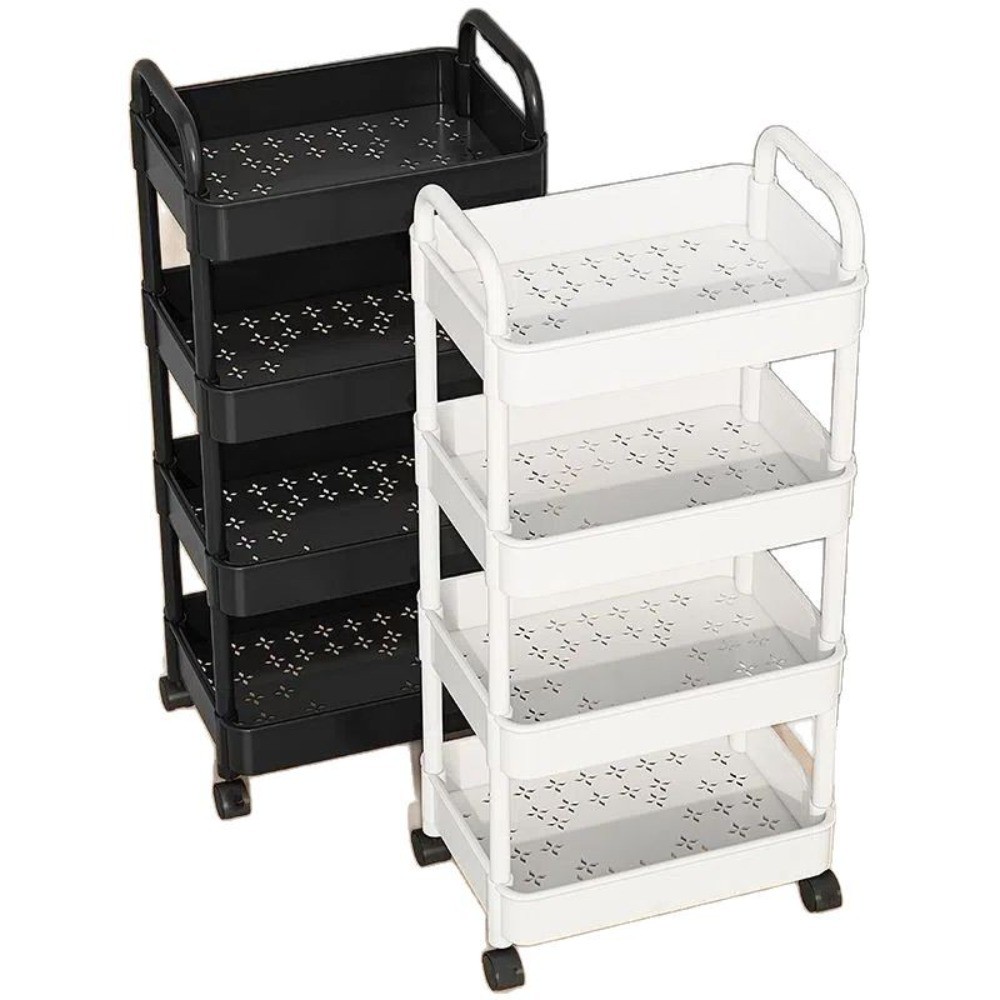 Trolley Storage Rack, Kiten and Bedroom Floor Multi-layer Snack Rack, Household Mobile Baby Products