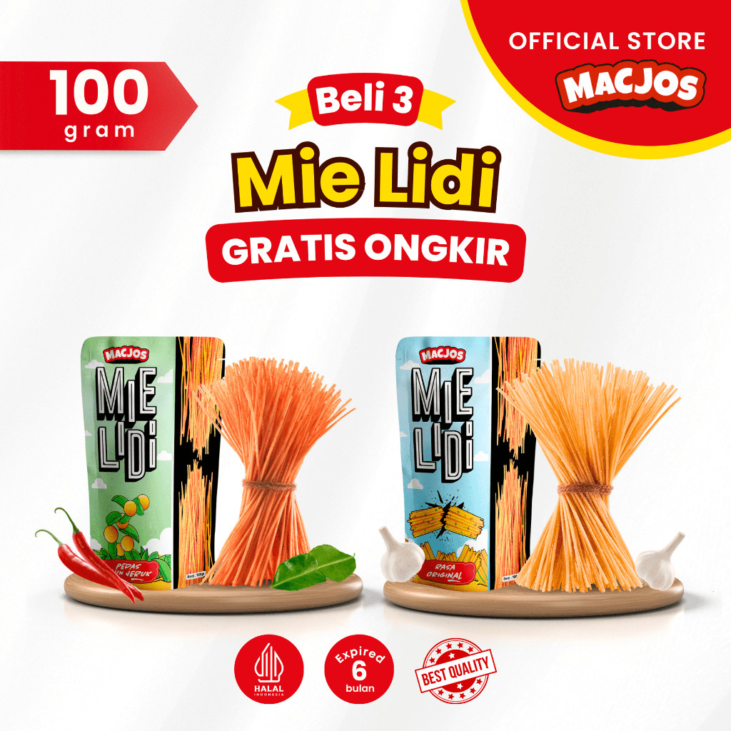 

MACJOS Cemilan Mie Lidi - Isi 100gr