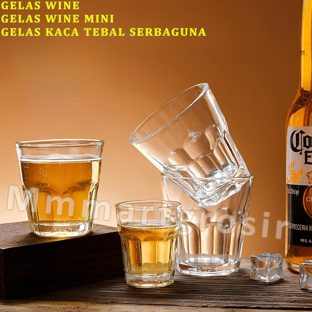 Gelas Wine Mini / Gelas Kaca Tebal / Gelas Mulut Kecil / Gelas Kaca Model / 150ml