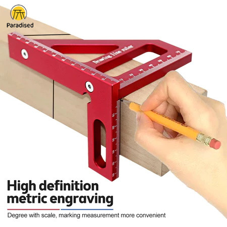 Paradised Penggaris Segitiga Siku Garisan Siku Tukang Penggaris Woodworking