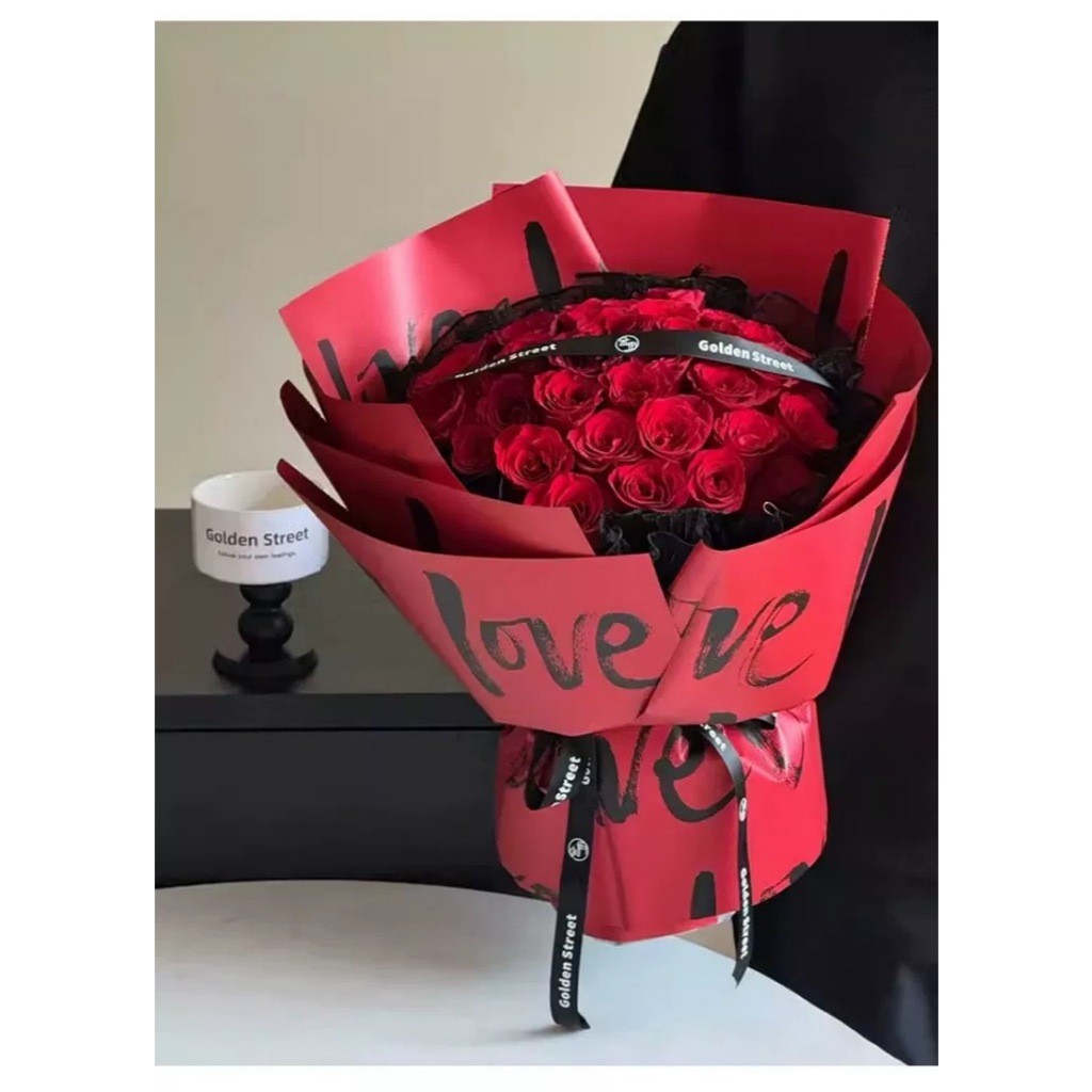 

Kertas Buket Motif Love Flower Wrapping Kertas Bunga Flower Paper Cellophane