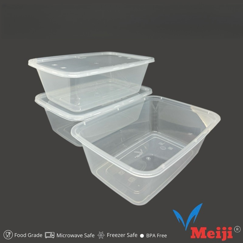 MEIJI THINWALL RT RECTANGLE XL (PERSEGI PANJANG XL) 1000ML, 1500ML, 2000ML ISI 25PCS PER PACK KOTAK 