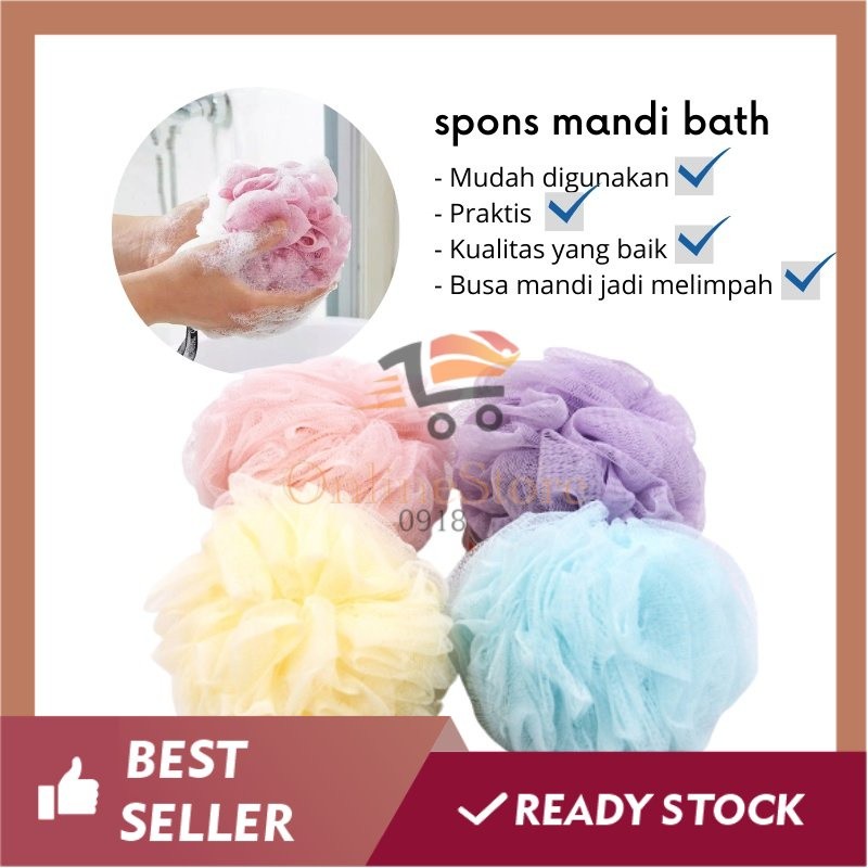 OS - A111 - Spons Mandi Jaring - Sponge Rainbow Spons Mandi Mini - Shower Puff Spons Jaring Mandi