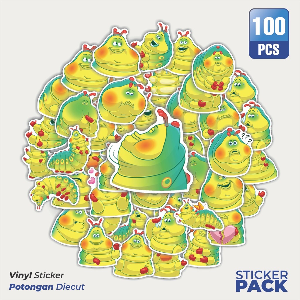 

Super Hemat! 100 PCS Stiker Kartun Larva Henry Waterproof Aesthetic- Untuk Laptop, Motor, dan Helm - Paper Stationery Pack