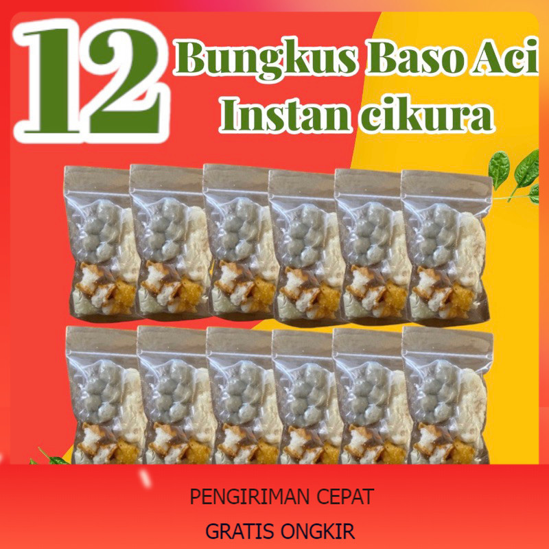 

12 Bungkus Boci Baso Aci Polos Ori Instan Cikura