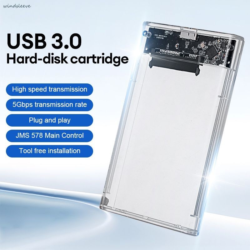Transparan 2.5" USB 3.0 Casing Hardisk External HDD SSD External Case-Win