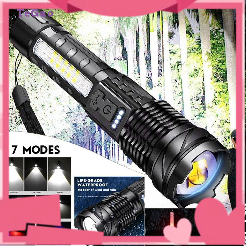 Senter Swat Police Terbaik / zoom 7 mode cahaya senter/Senter Led Rechargeable /Senter led a76 jarak