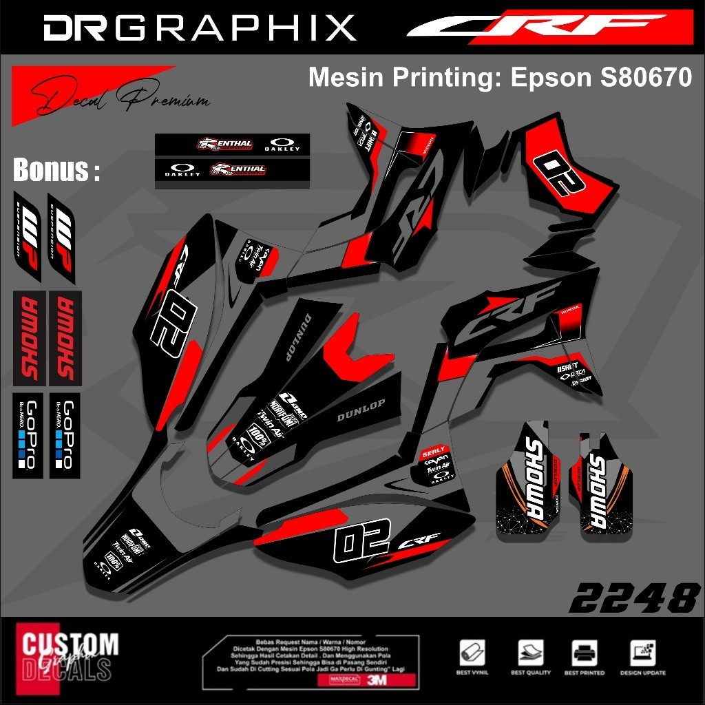 stiker decal Crf 150L full body custom free request bagus keren harga terjangkau