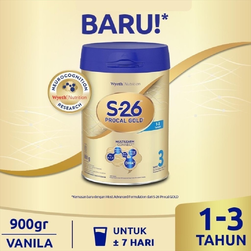 S26 PROCAL Gold 3 Vanila Susu Tin 900 g