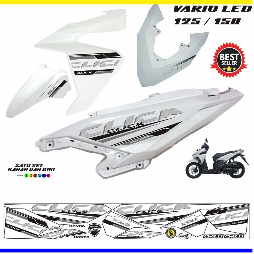 VARIASI MOTOR STRIPING VARIO STIKER MOTOR VARIO LED 2015 / 2017 /LIST  STIKER VARIO 125 / 150 LED FI