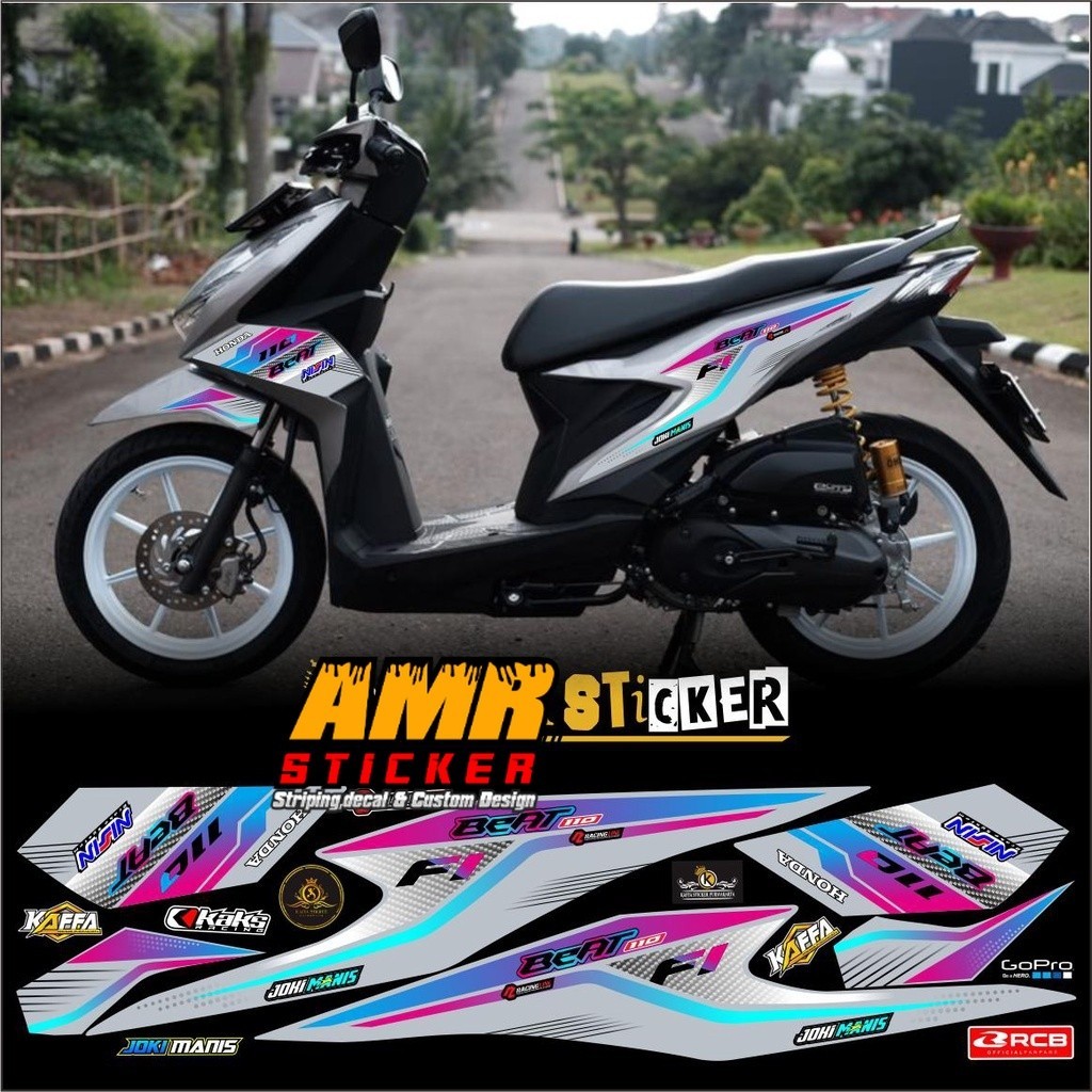 Striping Beat Deluxe - Stiker Motor Honda Beat Street 2020 - ELEGAN list silver