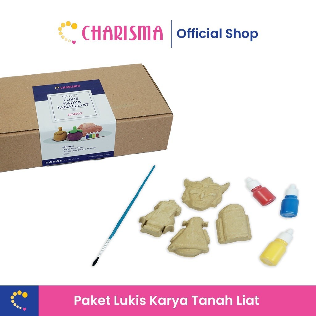 Prakarya Tanah Liat Paket Mewarnai - Paket Mewarnai Melukis Dari Tanah Liat Clay - Paket Prakarya Ta