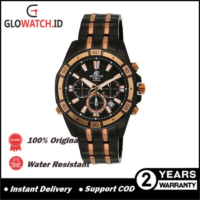 [Promo] Jam Tangan Pria Edifice EFR-534BKG-1AV / EFR534BKG-1AV Stainless Steel Original Casio (Garan
