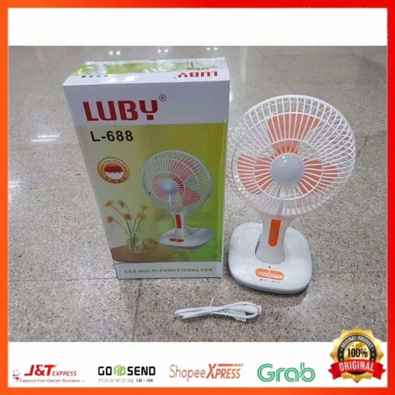 Kipas angin mini Luby L-688 Lampu Emergency
