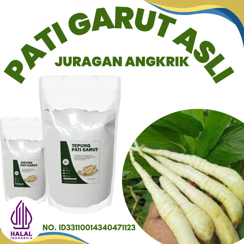 

Tepung Pati Garut Organik/ Pati Garut /Pati Asam Lambung/ Arrowroot/ Angkrik 500 gr