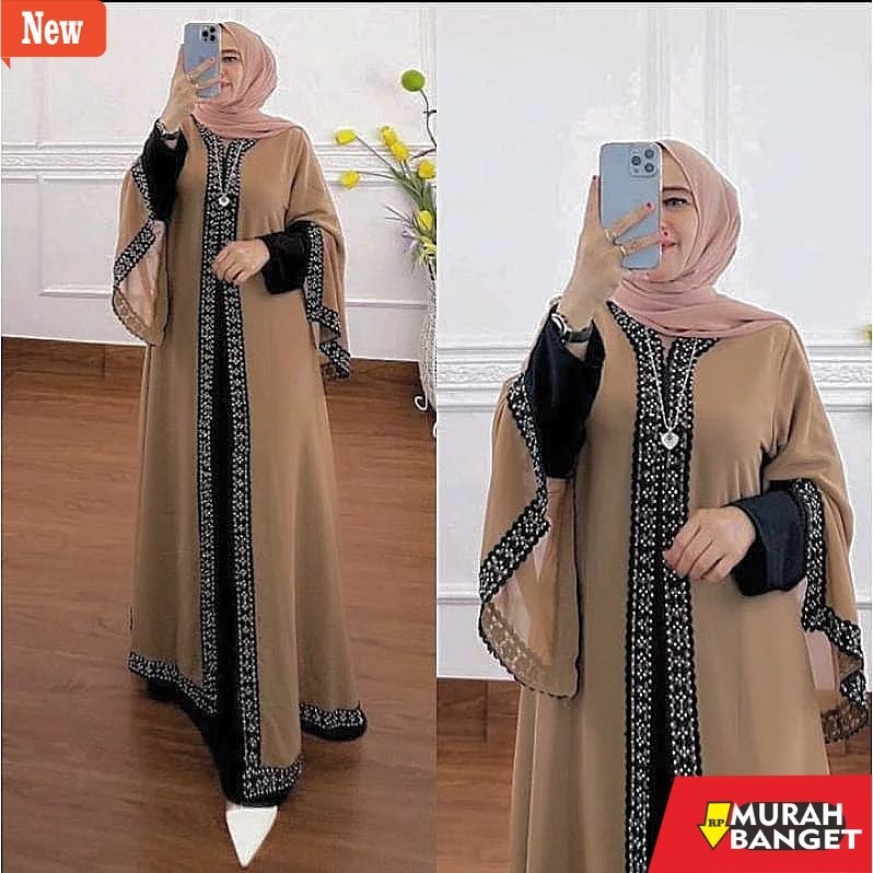 abaya shopee haul 2024 Nisa Arabian Abaya / Baju Dress Abaya Ceruty Babydoll Terbaru Aplikasi Renda 