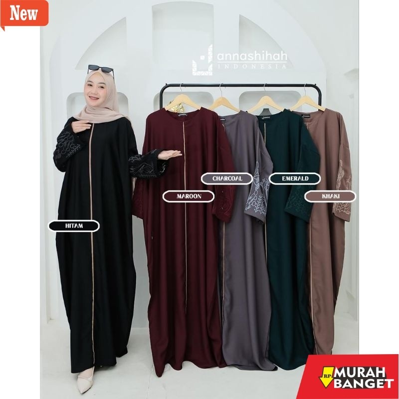 abaya shopee haul 2024 KAFTAN ANNA ORI ANNASHIHAH/ GAMIS LEBARAN AKSEN BORDIR ELEGAN BAHAN YORIS BIS